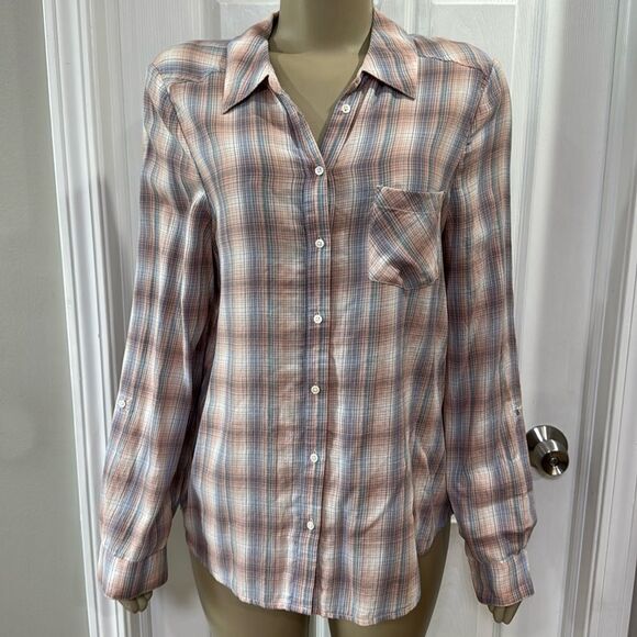 JOIE JERRIE BUTTON DOWN. DUSTY PINK. - Picture 1 of 10
